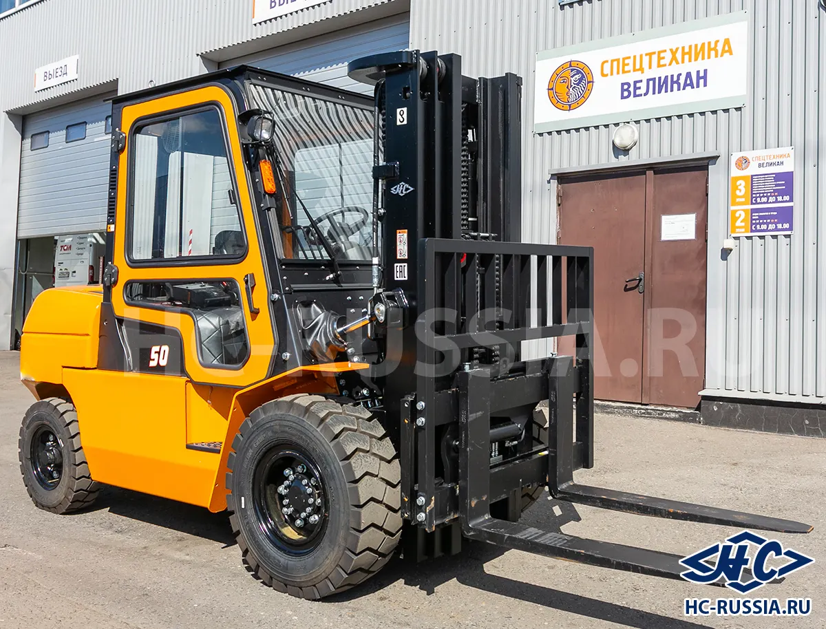 Иллюстрация дизельного погрузчика Hangcha CPCD50-AG42 с мачтой