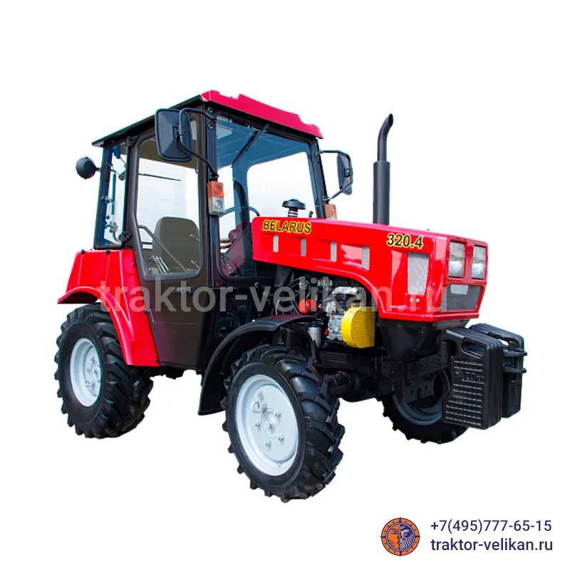 Иллюстрация трактора Беларус-320.4 М: компактный полноприводный трактор для сада и коммунальных работ